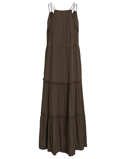 Vila - VILomanja V-Neck Ankle Kjole - Slate Black